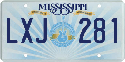 MS license plate LXJ281