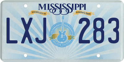 MS license plate LXJ283