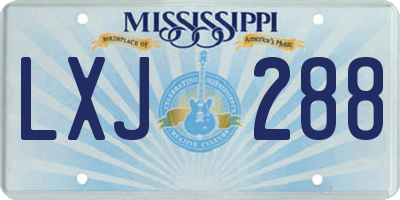 MS license plate LXJ288