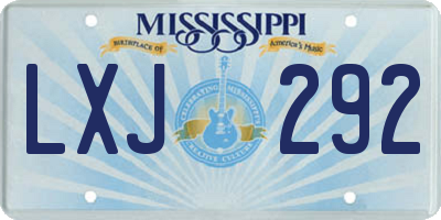MS license plate LXJ292