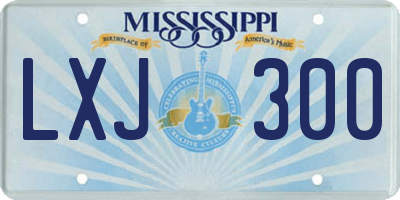 MS license plate LXJ300