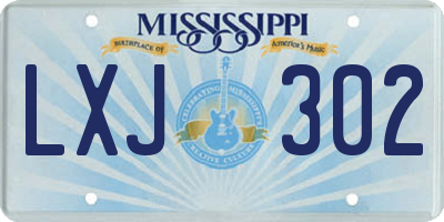 MS license plate LXJ302