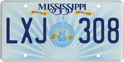 MS license plate LXJ308