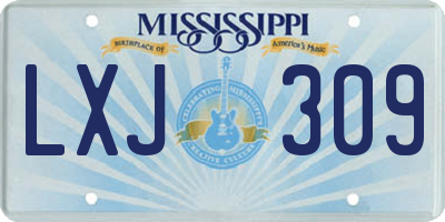 MS license plate LXJ309