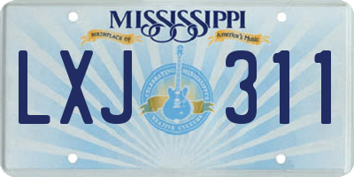 MS license plate LXJ311