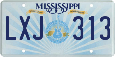 MS license plate LXJ313