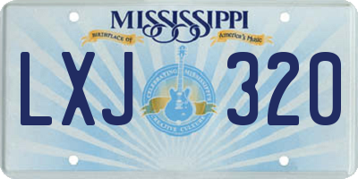 MS license plate LXJ320