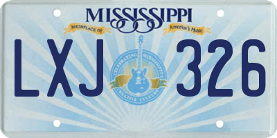 MS license plate LXJ326