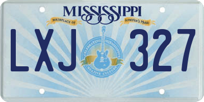 MS license plate LXJ327