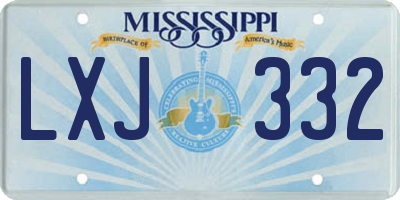 MS license plate LXJ332