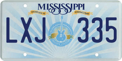 MS license plate LXJ335