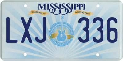 MS license plate LXJ336