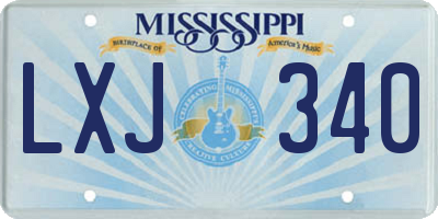 MS license plate LXJ340
