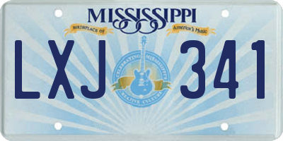 MS license plate LXJ341