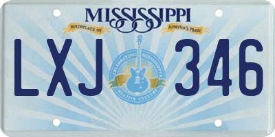 MS license plate LXJ346