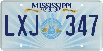 MS license plate LXJ347