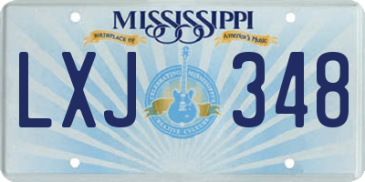 MS license plate LXJ348