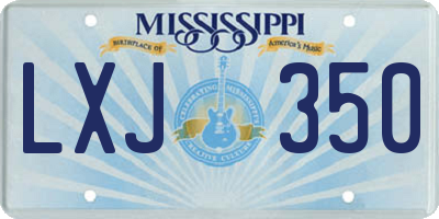 MS license plate LXJ350