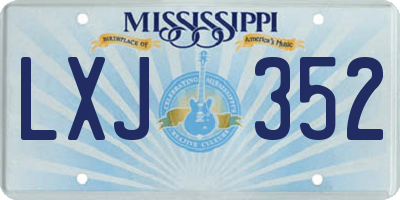 MS license plate LXJ352