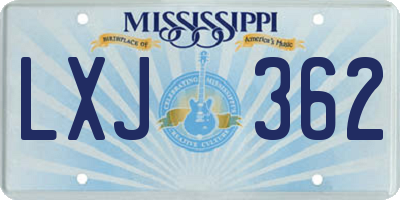MS license plate LXJ362