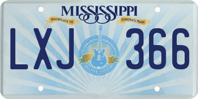 MS license plate LXJ366