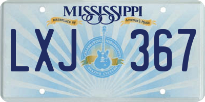 MS license plate LXJ367