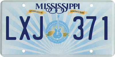 MS license plate LXJ371