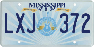 MS license plate LXJ372