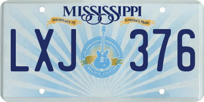MS license plate LXJ376