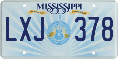 MS license plate LXJ378