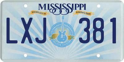 MS license plate LXJ381