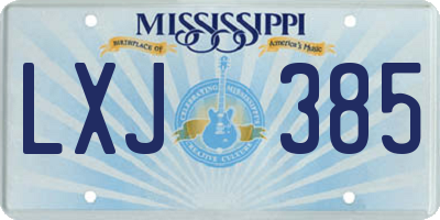 MS license plate LXJ385