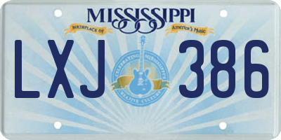 MS license plate LXJ386