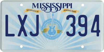 MS license plate LXJ394
