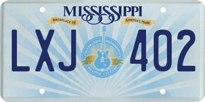 MS license plate LXJ402