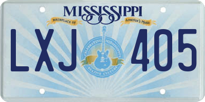 MS license plate LXJ405