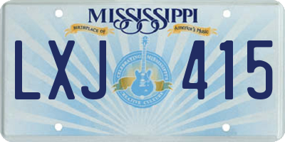 MS license plate LXJ415