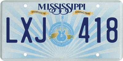 MS license plate LXJ418
