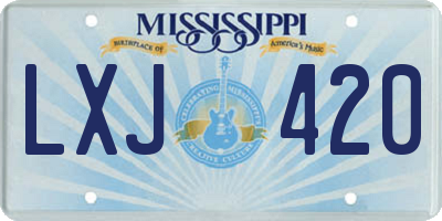 MS license plate LXJ420