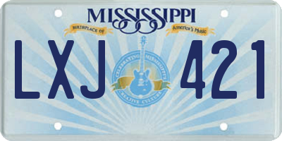 MS license plate LXJ421