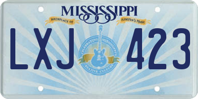 MS license plate LXJ423