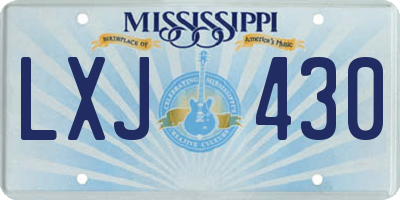MS license plate LXJ430