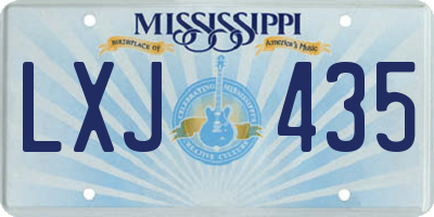 MS license plate LXJ435