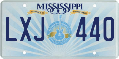 MS license plate LXJ440