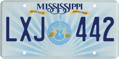 MS license plate LXJ442