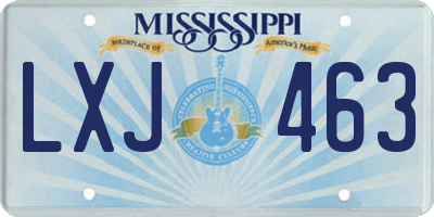 MS license plate LXJ463