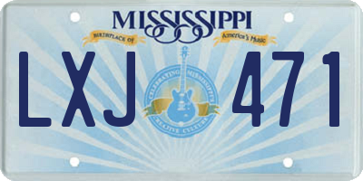 MS license plate LXJ471