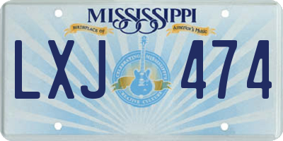 MS license plate LXJ474