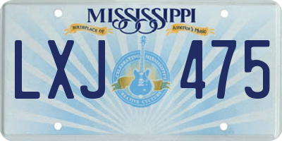 MS license plate LXJ475