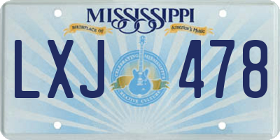 MS license plate LXJ478